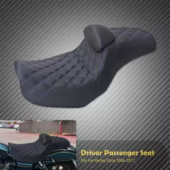 Assento do passageiro do motorista da motocicleta dois up com almofadas de encosto assento de couro para harley dyna low rider fat bob fld 06-2017 - Wolf Magazine