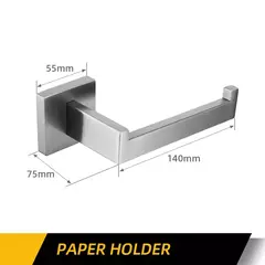 Imagem do Aço inoxidável acessórios do banheiro kit de ferragens montagem na parede gancho suporte de papel barra toalha toalete escova titular saboneteira