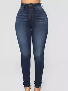 Calça jeans skinny com elástico de cintura alta feminina, calça comprida lápis, envoltório reto de perna, calça casual quadris, vintage, estreita, senhora na internet