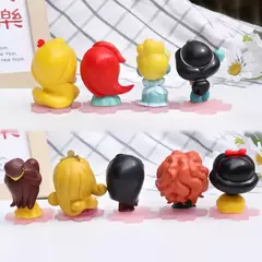 9 Pçs/set Q Versão Princesa Mini Figura 5-6cm Ariel Alice Branca de Neve Belle Jasmine Personagem de Desenho Animado Ornamentos Decoração - loja online