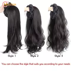 Meifan sintético longo reto bandana meia peruca clipe na extensão do cabelo fofo natural falso loiro peruca com faixa de cabelo - Wolf Magazine