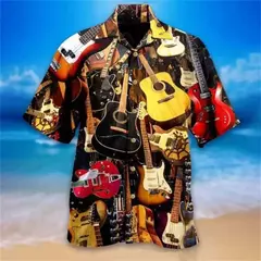 Camisa havaiana com estampa 3D masculina papagaio, blusa de praia casual manga curta, camisa lapela vocacional, moda menino - Wolf Magazine