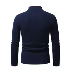 Pulôveres masculinos de malha com pescoço simulado, macacões quentes, moletom casual, casacos luxuosos, pull suéteres, outono, 2022