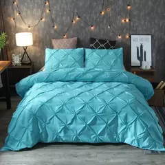 Pinch plissado conjuntos de cama de poliéster, Black Duvet Cover Set, Bedclothes King Size, Luxo Home and Hotel Use, sem enchimento, sem folha, 2 pcs, 3pcs - comprar online