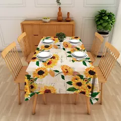 Toalha de mesa retangular girassol, Vintage Farmhouse Waterproof Durable Tablecloth para Home Kitchen Sala de jantar Outdoor Picnic Mat - Wolf Magazine
