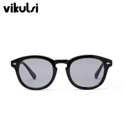 Clássico johnny depp redondo óculos de sol feminino retro arroz prego pequeno oval óculos de sol masculino tony azul óculos de sol oceano lente uv400 - Wolf Magazine