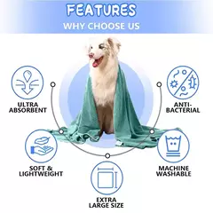 Imagem do Toalhas de secagem rápida para cães e gatos, absorvente de água, pano de limpeza para animais de estimação, loja de animais de estimação, suprimentos de toalha de banho para animais de estimação