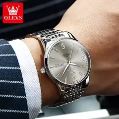 OLEVS-Relógio Mecânico Automático Masculino, Aço inoxidável, Impermeável, Luminoso, Data, Luxo, Original, 9928 - Wolf Magazine