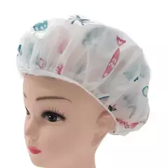 Imagem do Touca de banho impermeável para mulheres e homens, tampa de cabelo seco, banho, anti-óleo, fumaça, cuidados com os cabelos, casa, 5pcs
