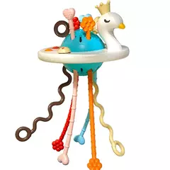 Imagem do Desenvolvimento De Silicone Chocalho Teether Brinquedos, Montessori, Puxar Cordas Jogos, 1 Ano Brinquedos De Dentição Para Bebês, 6 12 Meses
