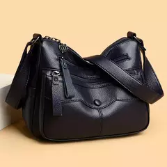 Bolsa de ombro de couro macio para mulheres, grande capacidade, bolsa mensageiro, alta capacidade, nova moda, mãe transfronteiriça, 20024
