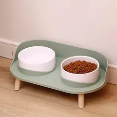 Alimentadores de alimentos para gatos, tigelas duplas, altura ajustável, bebedor para cães e gatos, tigela de água, prato de alimentação elevada, suprimentos para gatinhos - Wolf Magazine