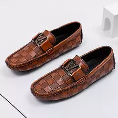 YRZL-Sapatos de couro genuíno para homens, mocassins padrão crocodilo, sapatos casuais mocassim, marca de alta qualidade - loja online
