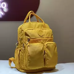 Mochila de nylon impermeável com zíper para mulheres, bolsa de laptop multi-bolso, alça macia, sólida, viagem, fêmea, moda - loja online