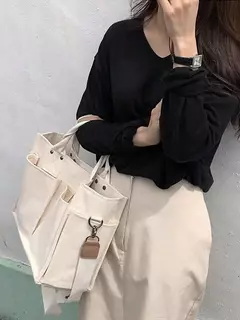 Bolsa de lona de grande capacidade para mulheres, sacola portátil multifuncional, bolsa crossbody, nova, 2024 - Wolf Magazine