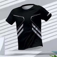 Imagem do New Hot-Selling Outdoor Running Sports Respirável Quick-Secagem Roupas de Fitness Casual Wear Impressão 3D Em Torno Do Pescoço Adulto T-Shirt
