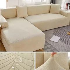 Imagem do Jacquard Sofá Capa para L-Shaped Sofá, Protetor, Banco Covers, Solid, 1 assentos, 2 assentos, 3 assentos, 4 assentos