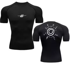 Camisa esportiva de compressão anime masculina, camiseta de ginástica secagem rápida, camiseta esportiva fitness, tops de elasticidade, camiseta masculina, verão, outono
