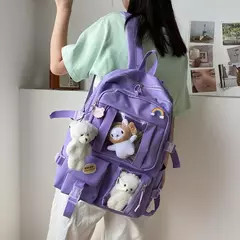 Imagem do Impermeável Multifuncional Nylon Mochila, Grande Capacidade Saco De Escola, Teenage Book Bag, Travel Bag, Adolescente