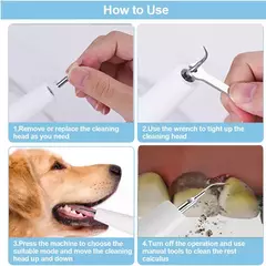 Dispositivo de cálculo de dente de cachorro, escova de dentes ultrassônica elétrica, raspador de dente de animal de estimação, ferramenta de limpeza de placa, kit de cuidados dentários para cães e gatos - comprar online