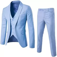 Imagem do Homens formais conjuntos de terno de escritório, blazer extragrande, colete, conjuntos de calças, masculino, festa à noite, casamento, novo, S-6XL, 3pcs, 2024