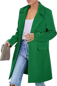 Jaqueta de gola virada para baixo feminina, mistura de lã, casacos longos, casacos femininos, roupas de inverno