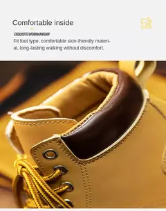 Bota de camurça vintage masculina, botas de combate com renda, sapatos de lazer quentes ao ar livre, moda outono e inverno - comprar online