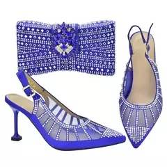 Sapato italiano e saco conjunto para mulheres, sapatos nigerianos, bolsa de correspondência para festa de casamento real, sapatos de luxo, moda mais recente