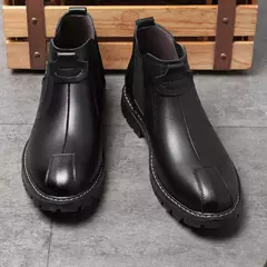 Botas de couro vintage para homens, sapato casual, sapato alto, bota Tenis masculina