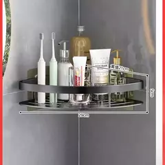 Prateleira do banheiro liga de alumínio shampoo rack organizador armazenamento maquiagem prateleira do chuveiro acessórios do banheiro sem broca prateleira canto parede - loja online