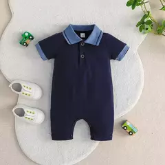 Manga curta Romper para o bebê menino, recém-nascido Gentleman Onesies, Toddler Vestuário, Macacão Infantil, 0-24Months - loja online
