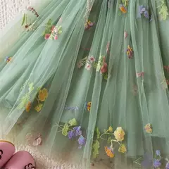 Imagem do Vestido de malha bordado feminino, Alça de fada, Asas de arco traseiro, Princesa, Aniversário, Doces Bebés, Verão