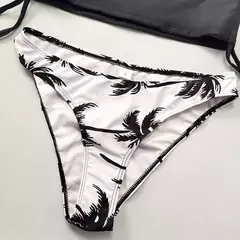 Conjunto de tankini amarrado monocromático feminino, maiô halter, maiô sexy, maiô de praia sem costas, biquíni verão, 2024 - Wolf Magazine