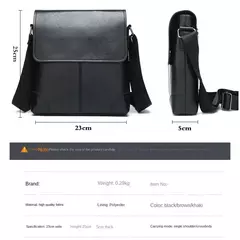 Bolsa crossbody impermeável para homens, cor sólida, grande capacidade, pasta portátil, armazenamento de couro PU, sacos de ombro, meninos - Wolf Magazine
