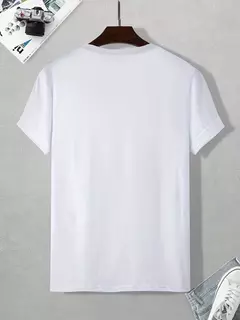 Camiseta casual de manga curta masculina 100% algodão, estampada com bússola de montanha, gola redonda, blusa solta, verão - comprar online