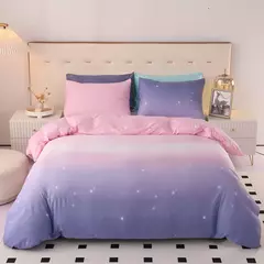 Galaxy capa de edredão lua estrelas consolador conjunto capa para crianças decoração do quarto feminino, azul gradiente céu estrelado céu estrelado conjunto cama na internet