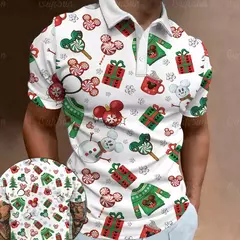 3D Natal Imprimir Polo T-shirts para homens, camisas soltas de grandes dimensões, Street Designer, mangas curtas, roupas simples, alta qualidade - Wolf Magazine