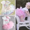 É Minha Roupa De Primeiro Aniversário Para Bebês Meninas, Unicórnio Arco-Íris, Bolo Smash, Camisa De Festa De Aniversário, Bodysuits De Bebê, Conjunto De Vestido