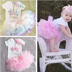 É Minha Roupa De Primeiro Aniversário Para Bebês Meninas, Unicórnio Arco-Íris, Bolo Smash, Camisa De Festa De Aniversário, Bodysuits De Bebê, Conjunto De Vestido