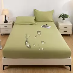 1 peça à prova d'água pele macia geada cor sólida tampa de cama capa contra poeira lençol (fronha e núcleo de travesseiro não incluído)