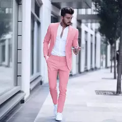 Ternos casuais slim fit masculinos para casamento, lapela de pico, smoking masculino do noivo, traje masculino, 2 peças - comprar online