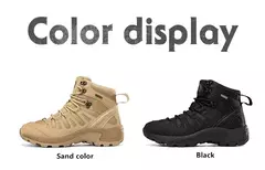 Botas de couro antiderrapante ao ar livre para homens, botas de deserto respiráveis, botas confortáveis, sapatos de trabalho, inverno - loja online
