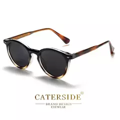 Caterside-Round óculos polarizados para homens e mulheres, alta qualidade, Punk, ao ar livre, condução, óculos de pesca, propionic, UV400, homens - loja online