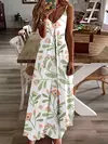 Vestido de cabeceira com estampa floral elegante feminino, casual roupas de praia, plus size, férias, Havaí, novo, 2024