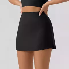 Saias de Tênis Respiráveis de Cintura Alta Feminina, Mini Saia Monocromática, Calções de Ginástica, Yoga Fitness, Slim Fit, Corrida e Fitness, 2021 - loja online