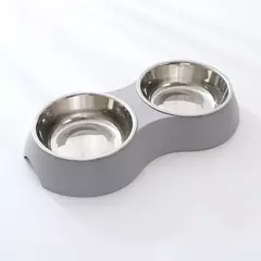 Tigela dupla de comida para animais de estimação, aço inoxidável, aparelho para bebidas, comida para cães, filhote de cachorro, suprimentos de alimentação, gatinho, acessórios de água na internet