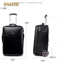 Trolley impermeável mochila com rodas grandes, continuar, viagem preguiçosa, bagagem de mão, novo, 22";;VERDADEIRO;;"a,19 - loja online
