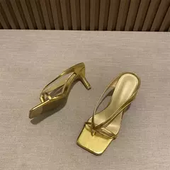 Chinelos femininos de salto alto, chinelo sexy, chinelo feminino, salto fino, nova moda, verão, 2024 - comprar online