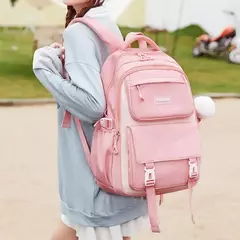School Bag Set Inclui Study Bag e Pencil Case, Mochila de grande capacidade, Charme impermeável dos desenhos animados, Mochila de viagem ao ar livre, 3 pcs - loja online