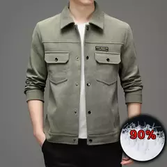 Casaco de veludo masculino único-breasted duplo bolso lapela multi-cores senhores casual juventude moda luxo workwear casaco - loja online